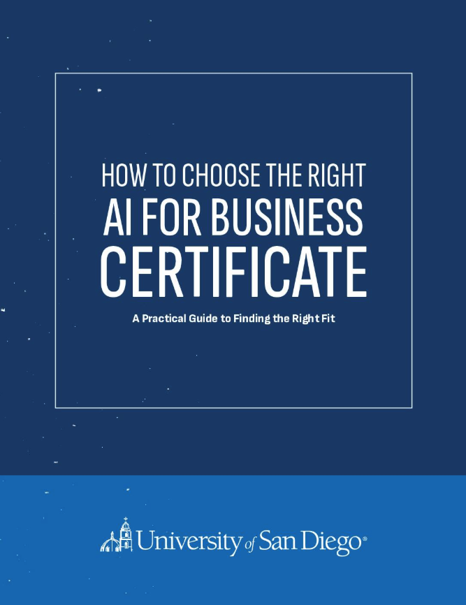 cover of the ebook for Guide to Choosing the Right AI Business Certificate